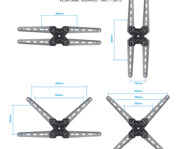SOPORTE PARED 13"-55" GIRO/INCLINABLE LP1355TN-B TOOQ