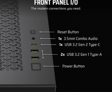 CAJA SEMITORRE ATX 3500X TG BLACK CORSAIR