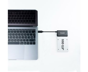 ADAPTADOR USB 3.0 USB-C A SATA PARA DISCOS DUROS 2.5"-3.5" NEGRO TOOQ